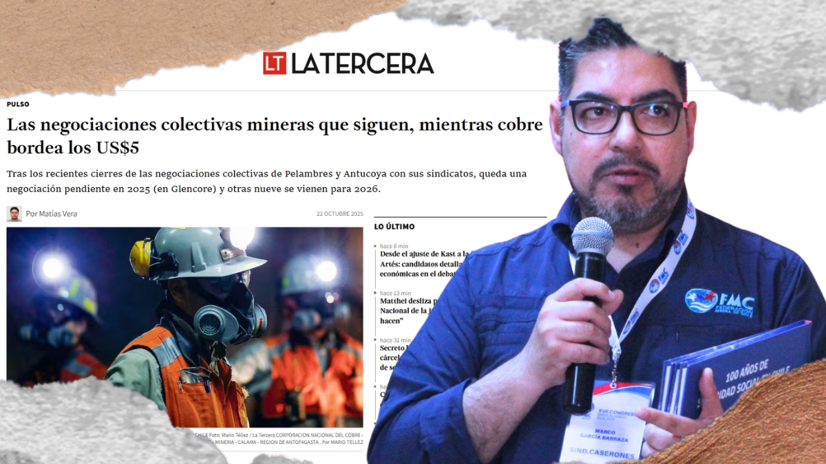 Marco García y la apuesta sindical por el alza del cobre No es el bono de término lo que nos mueve